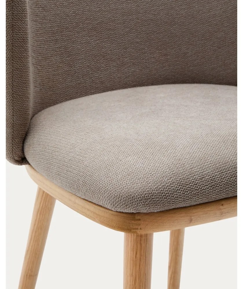 Világosbarna kárpitozott étkezőfotel Ciselia – Kave Home