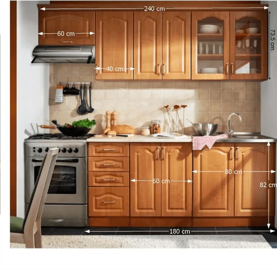 Alapkonyha, égerfa, LORA MDF NEW KLASIK