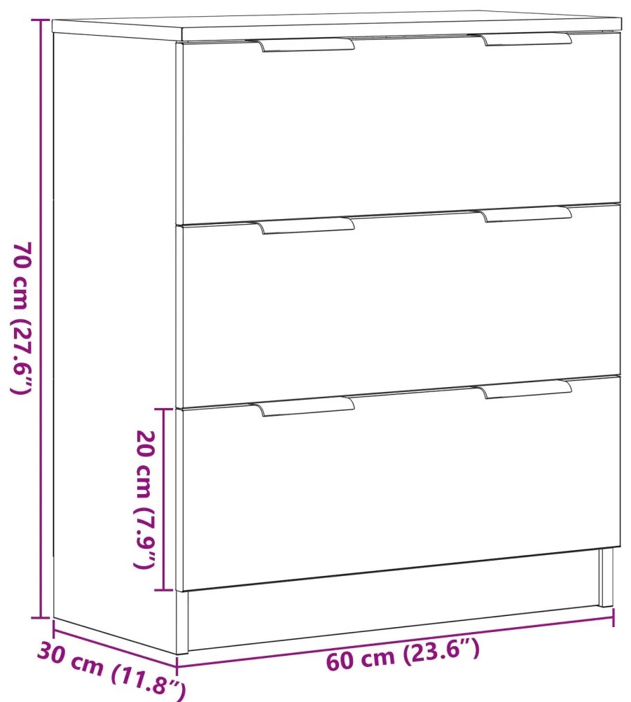Fekete Tölgy Konyhai Szekrény 60x30x70 cm Műanyag Fa