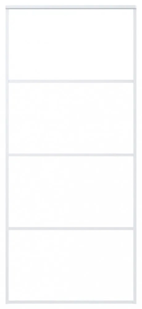 fehér ESG üveg és alumínium tolóajtó 90x205 cm