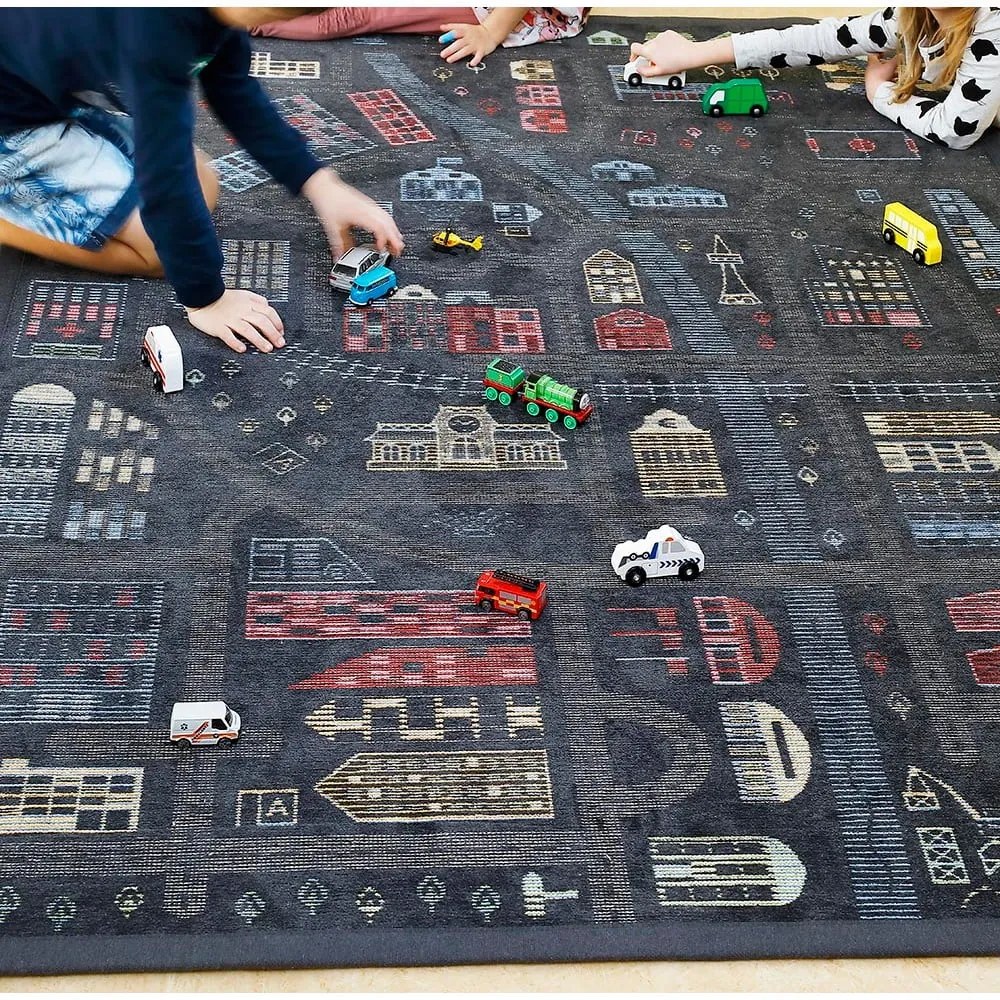 Ülejõe fekete kétoldalas gyerekszőnyeg, 160 x 230 cm - Narma