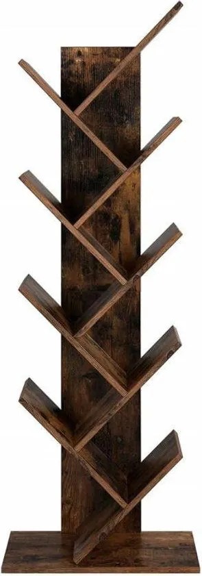 Könyvespolc, állópolc, rusztikus barna 50x25x141cm
