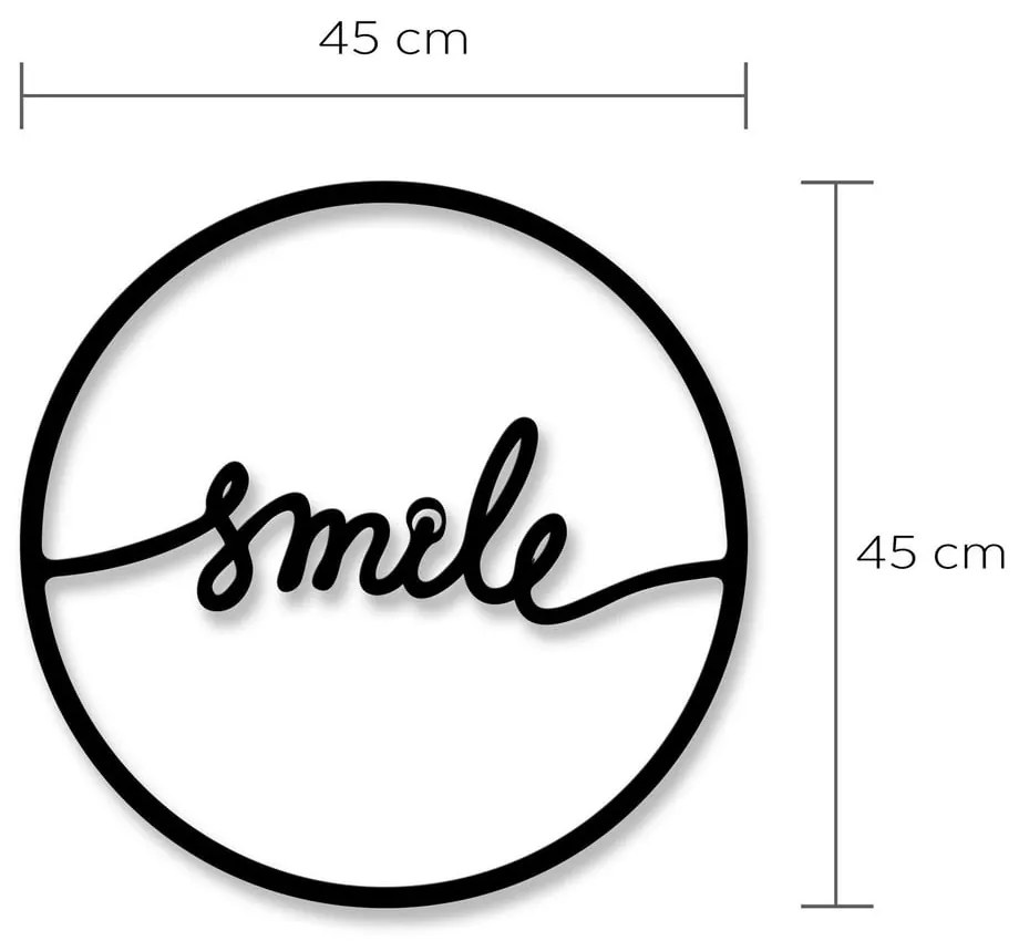 Smile fém fali dekoráció, ⌀ 40 cm