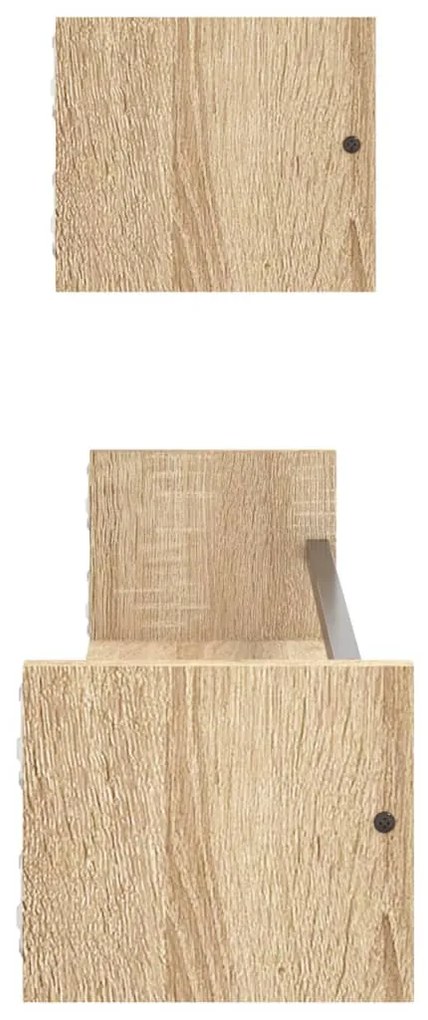 2 db sonoma tölgy fali polc rúddal 80 x 16 x 14 cm