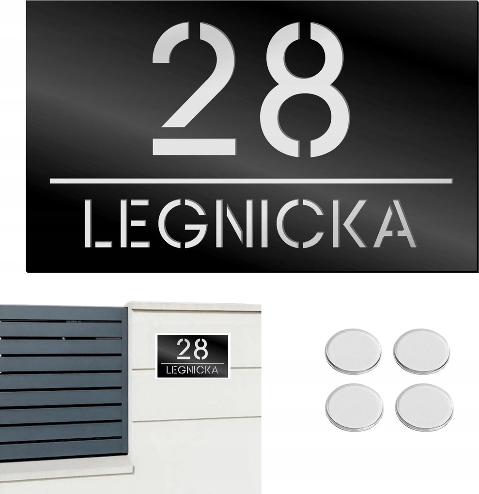 Házszámtábla Nagy Címtábla Házhoz Címke 20X33 CM