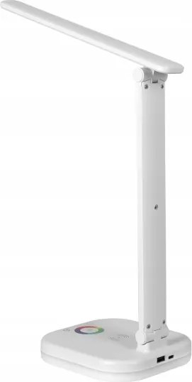 LED RGBW dimmelhető asztali lámpa vezeték nélküli töltéssel, 7W LED/5V USB, fehér
