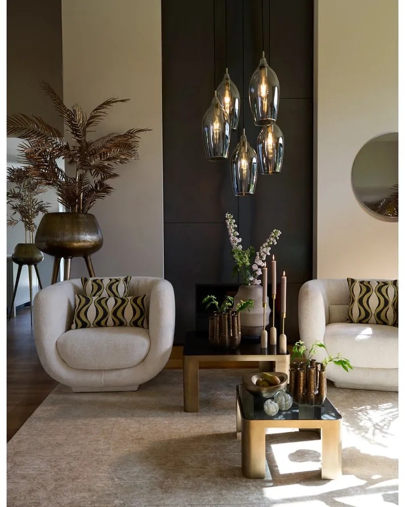 Sötétszürke-bronzszínű függőlámpa üveg búrával ø 45 cm Lukaro – Light &amp; Living