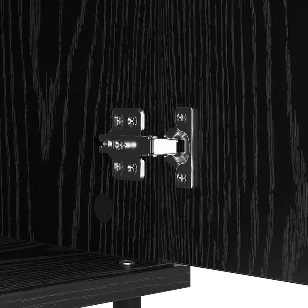 Széf 2 pcs Fekete tölgy 40 x 35 x 70 cm Műszaki fa és vas