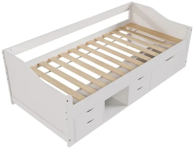 Juskys Nalu gyerekágy 90x200 cm tárolóval - fehér