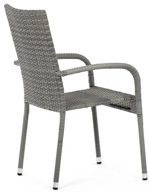 Szürke Polyrattan Kerti Szék, Fém Vázzal. AZC-S2114 GREY