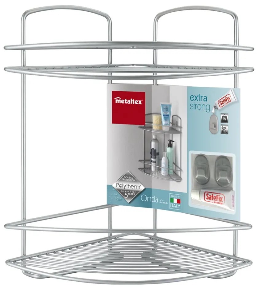 Onda Corner kétszintes fürdőszobai sarokpolc - Metaltex