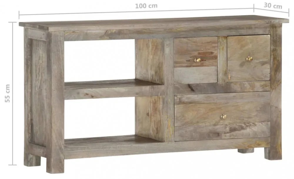 tömör mangófa TV-szekrény 100 x 30 x 55 cm