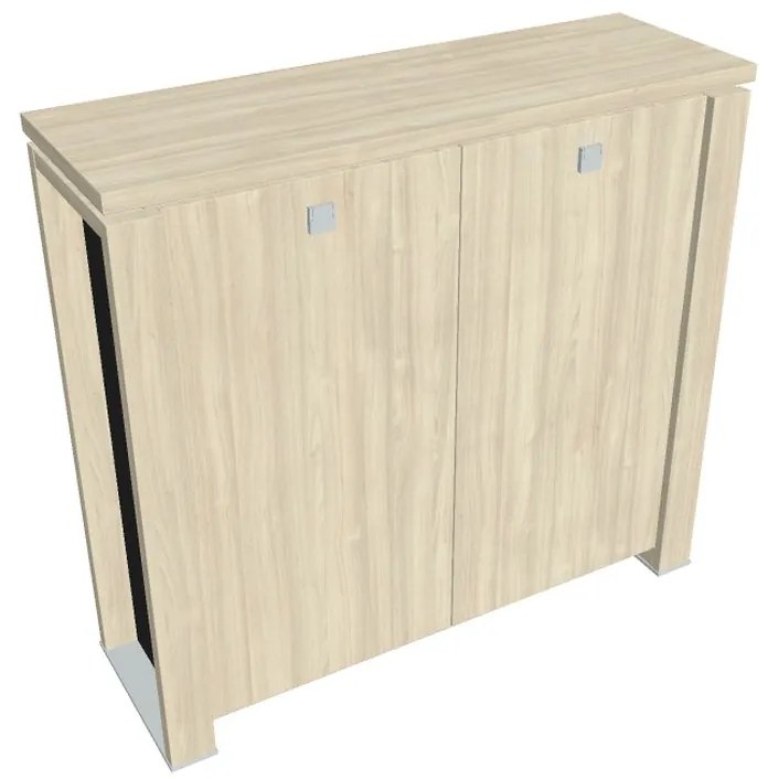 Verno+ S közepes szekrény 140 x 46 x 130 cm, akác / fekete