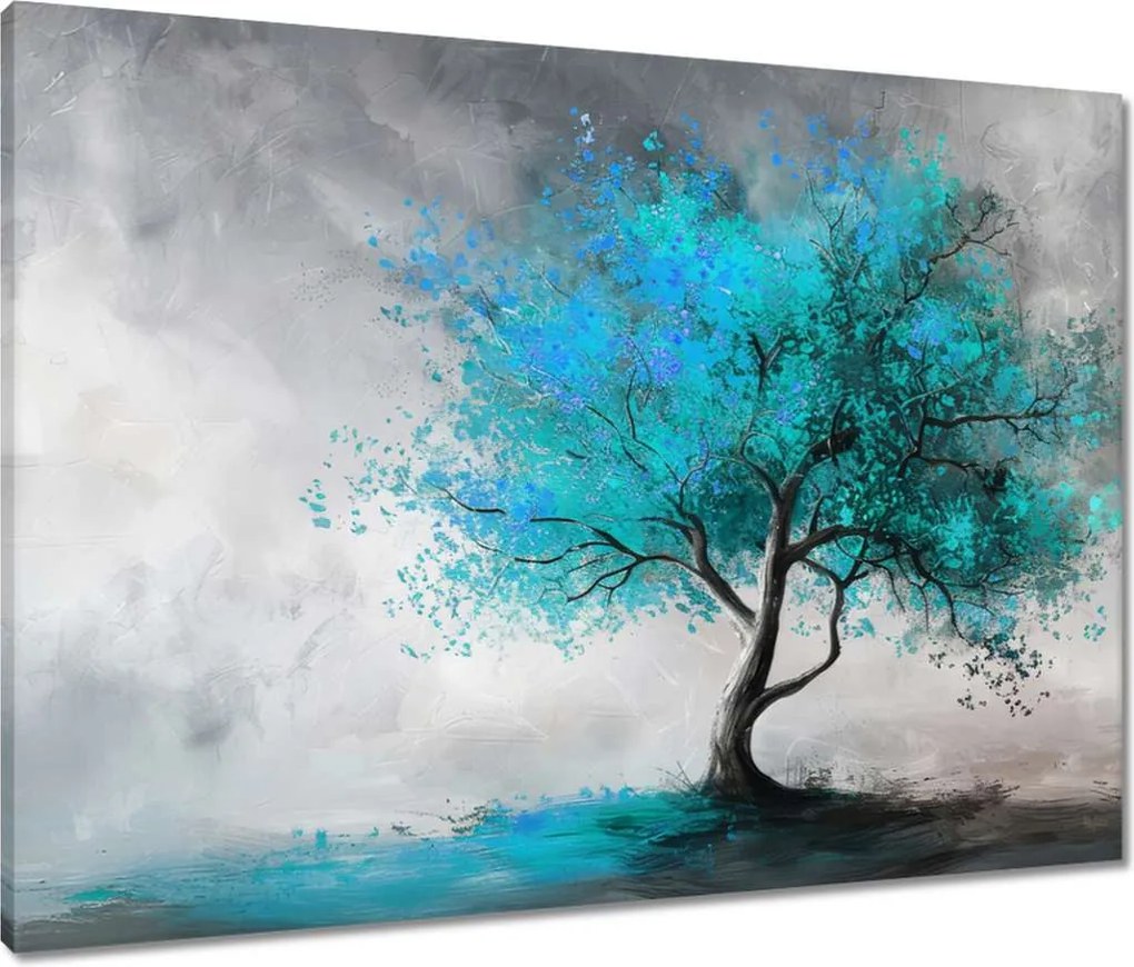 Vászonkép 80x60 Kék fa Modern Art