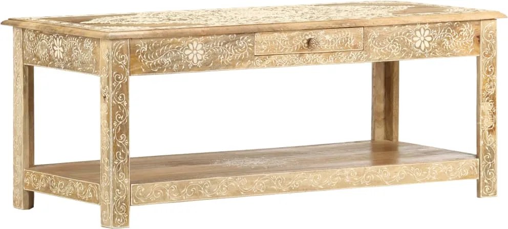 vidaXL kézzel festett tömör mangófa dohányzóasztal 110 x 50 x 45 cm