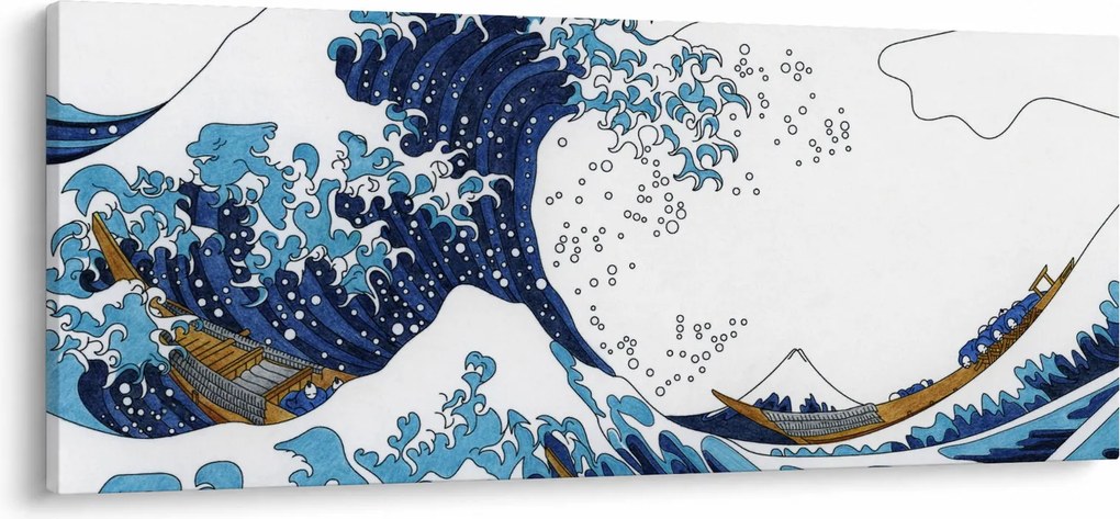 Kép - japán rajz, hullámok (120x50 cm)
