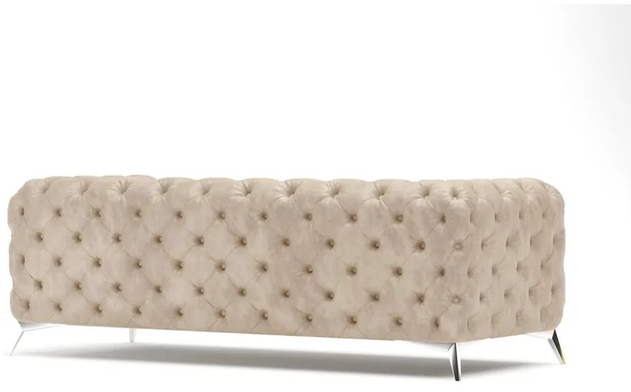Bézs bársony kanapé 225 cm Chelsea – Ropez