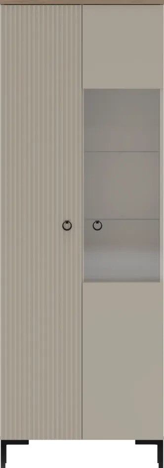 Vitrin, szürkésbarna Taupe/silverjack tölgy, DOMCA 1D1W