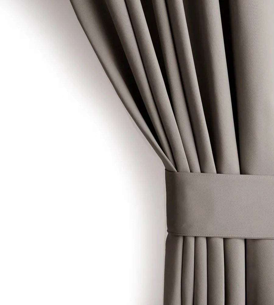 Szürkésbarna sötétítő termo függöny 140x245 cm Pleat – Restilo
