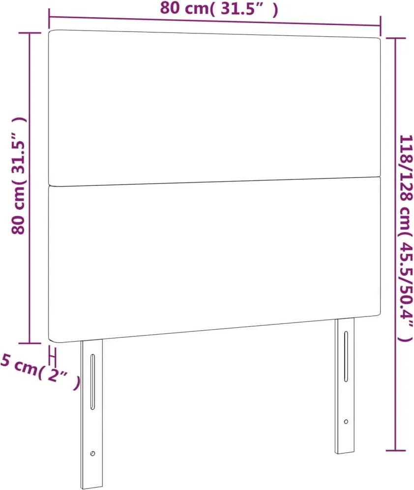sötétkék bársony fejtámla 80x5x118/128 cm