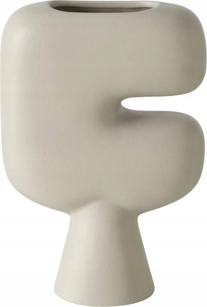 Agyag Váza Matt Vízálló Bézs Dekoratív Öv 15 X 6 X 23 CM