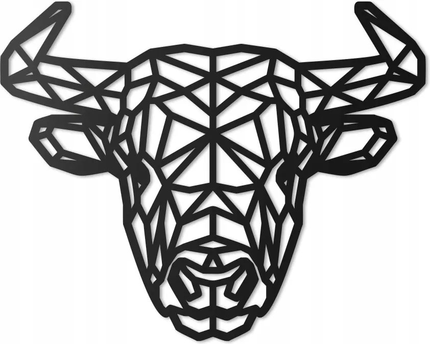 Bika Geometrikus fali dekoráció kép 40cm 3D