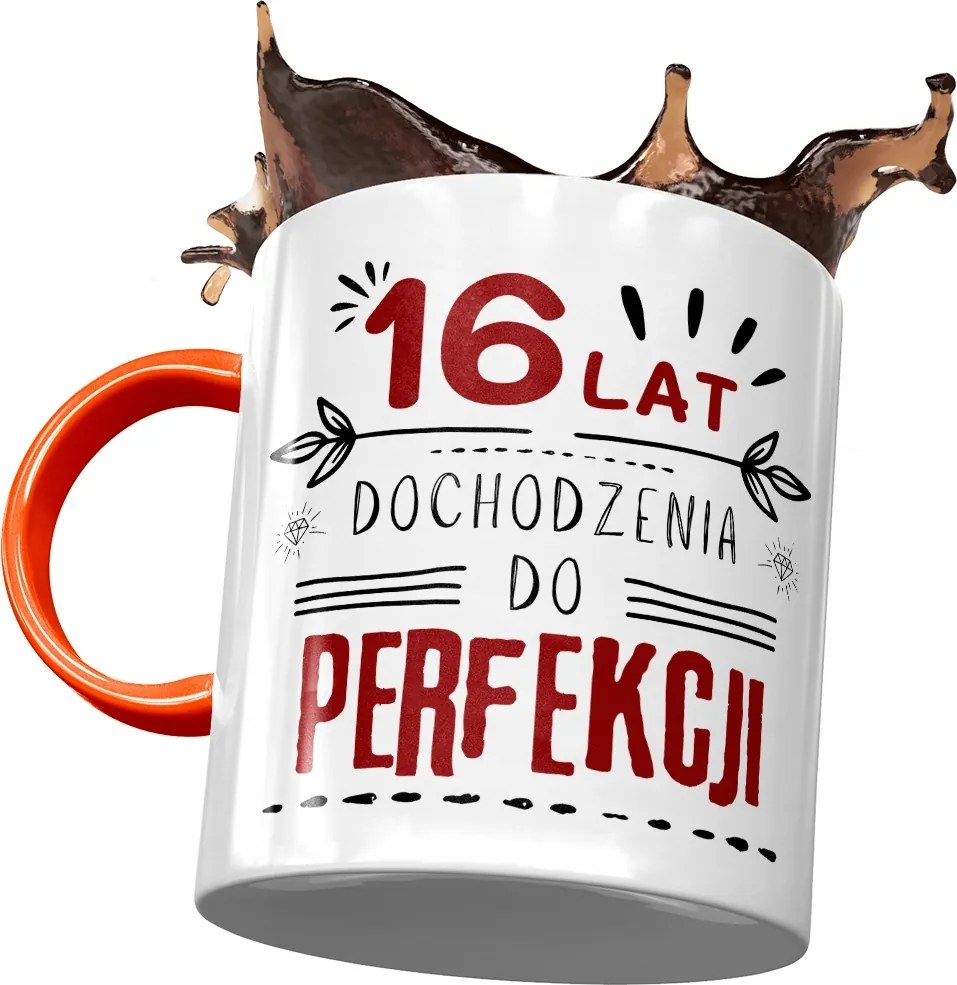 Narancssárga Bögre Születésnapra 16 16. 16. Nyomtatott Fotóval