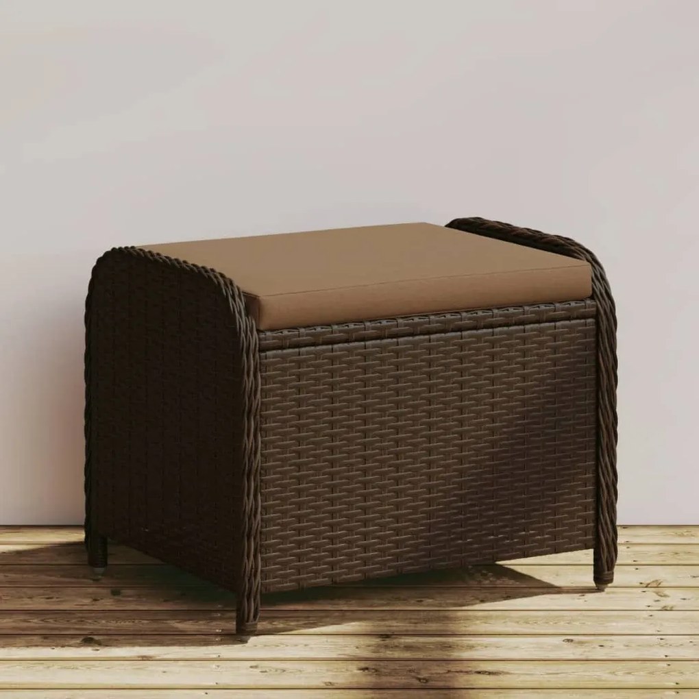 vidaXL barna polyrattan kerti szék párnával 58 x 46 x 46 cm