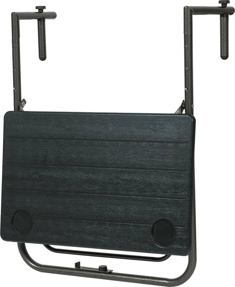 Összecsukható erkély asztal, fekete, UZOR