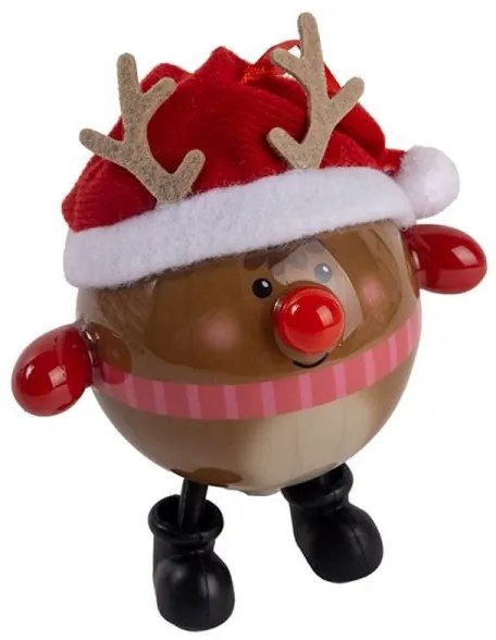 Led-es karácsonyfadísz Rénszarvas mikulássapkában