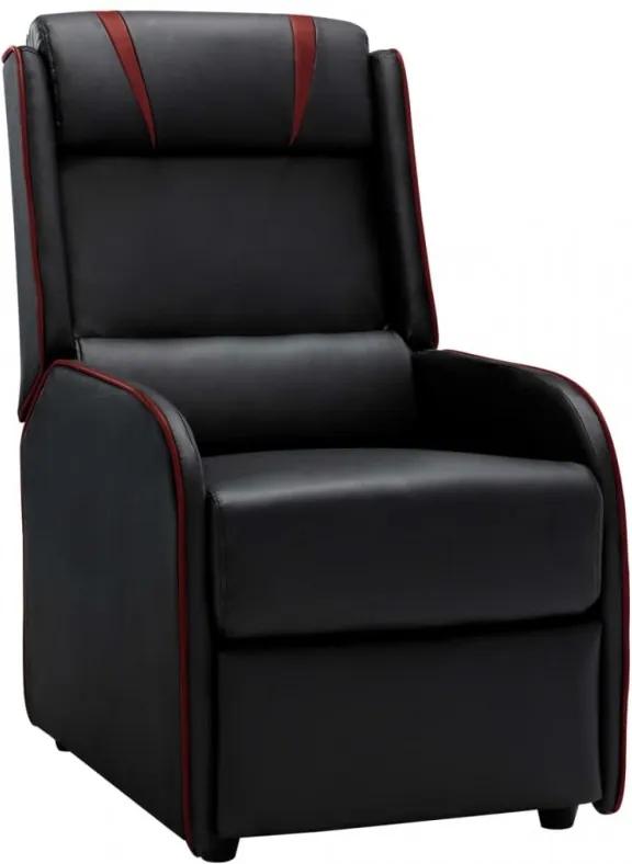 Fekete és bordó műbőr dönthető fotel