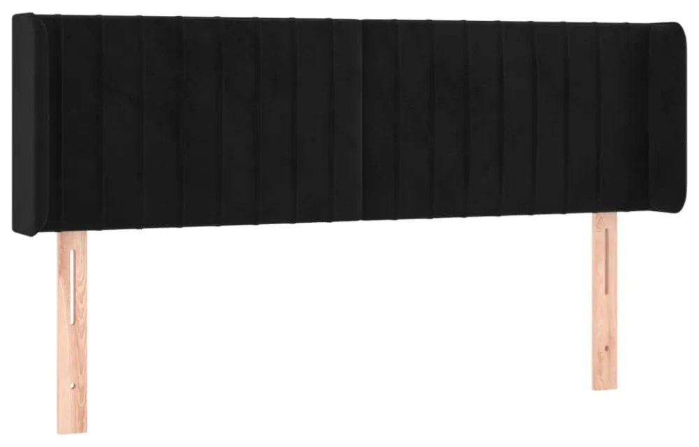 fekete bársony LED-es fejtámla 147 x 16 x 78/88 cm
