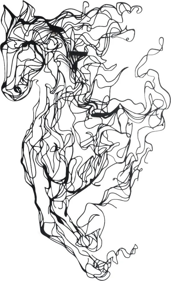 Fém fali dekoráció, horse, 18x98 cm