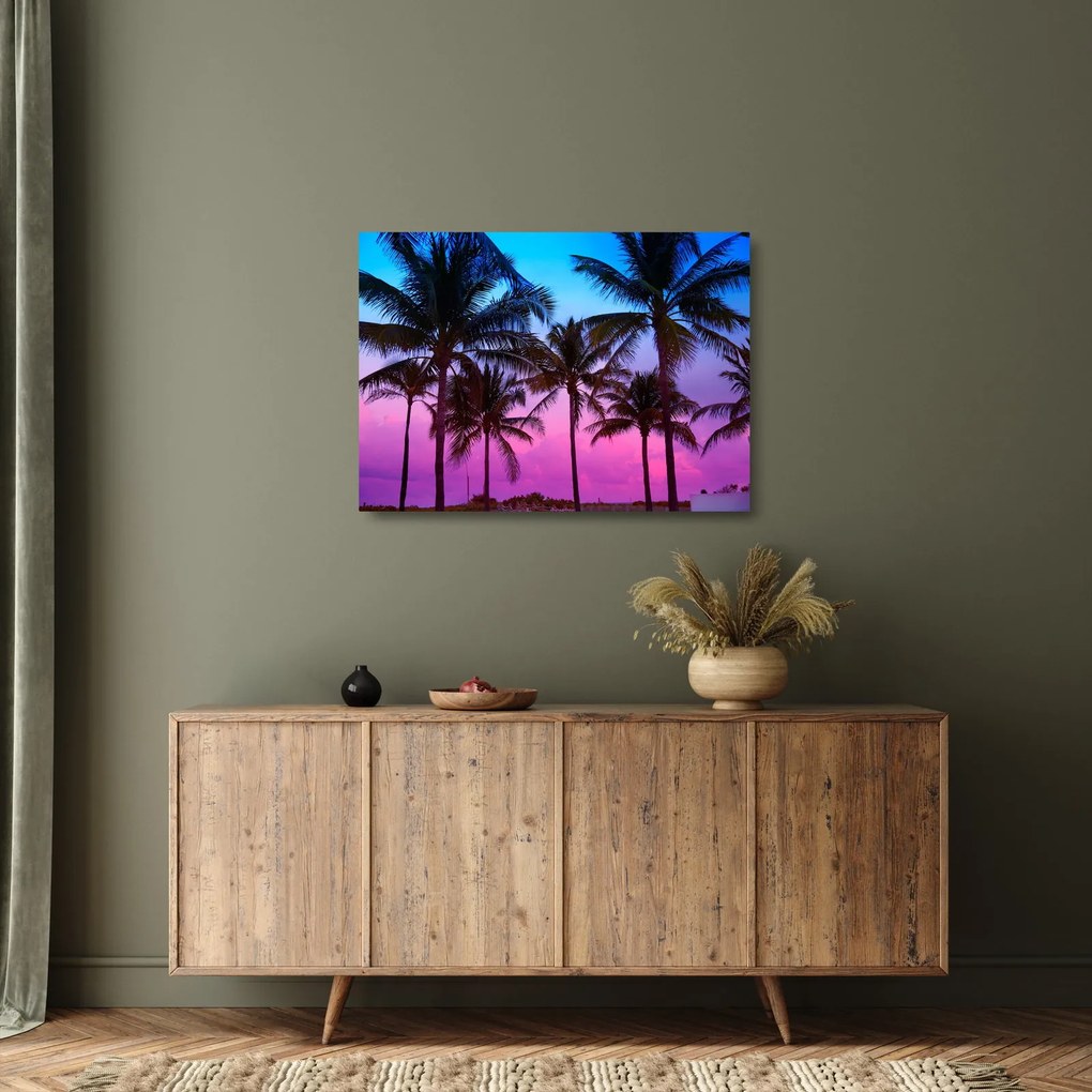 Kép - Pálmafák Miamiban (üvegen) (70x50 cm)