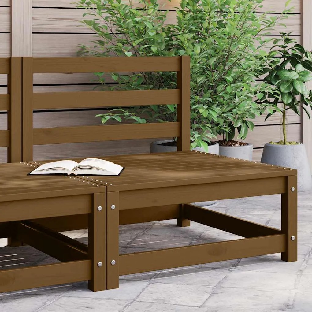 vidaXL mézbarna tömör fenyőfa középső kanapé