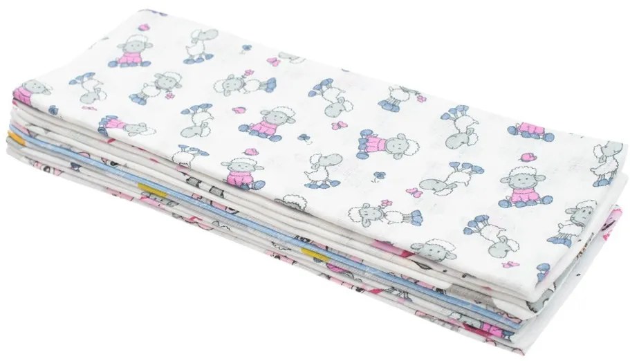 Pamut pelenka nyomtatott mintával NEW BABY 60x80 cm STANDARD 10 db