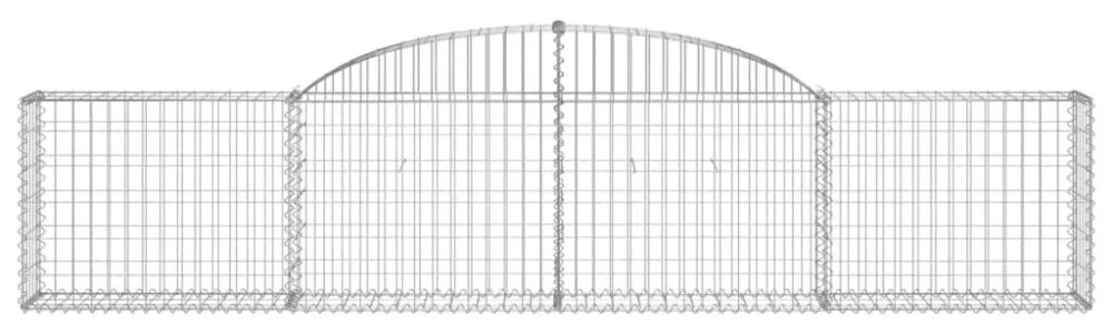 4 db íves horganyzott vas gabion kosár 300x30x60/80 cm