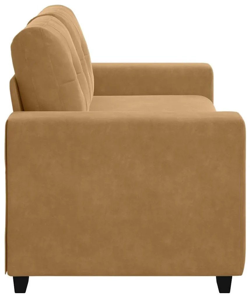 barna bársony loveseat kanapé 140 cm