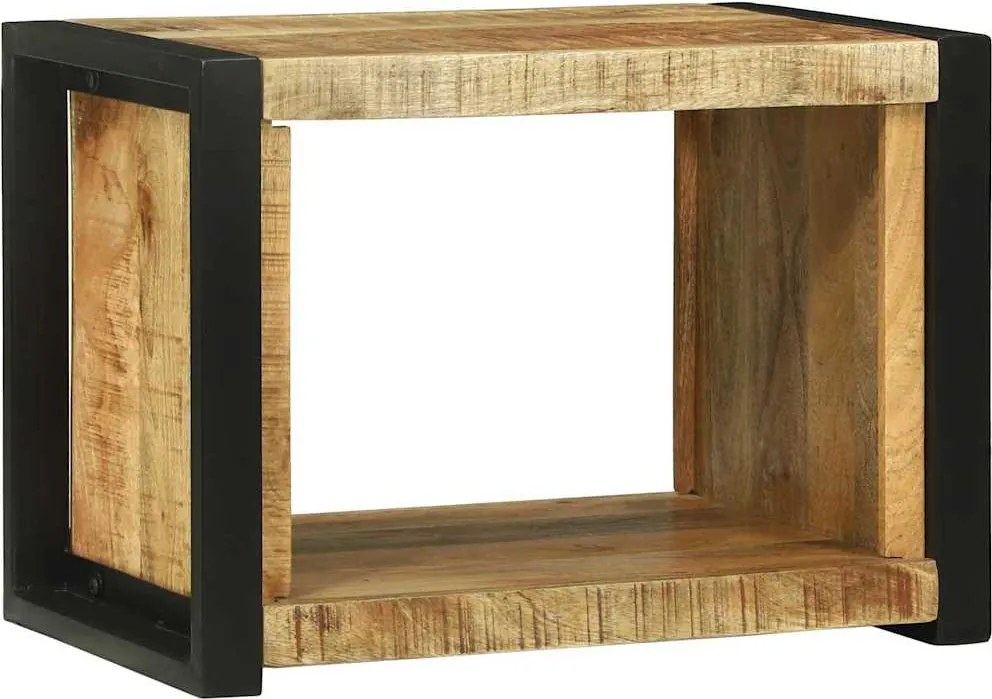 vidaXL Fali Kocka tárolóval Barna 55 x 35 x 40 cm Tömör Mangófát