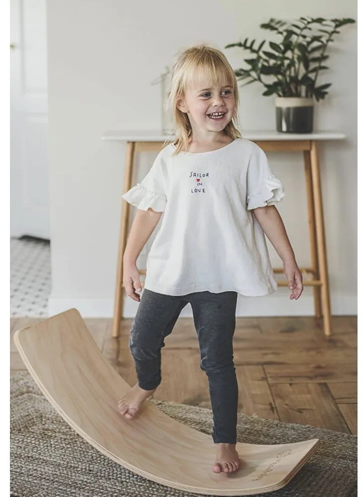 Natúr színű borovi fenyő egyensúlyozó deszka 80x30x18 cm Montessori – Meowbaby