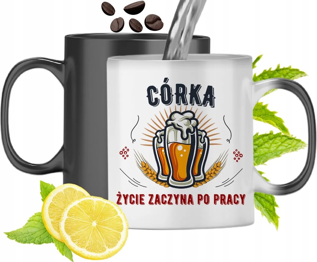 Mágikus Bögre Lányának Fekete Színváltós, fényképes nyomattal