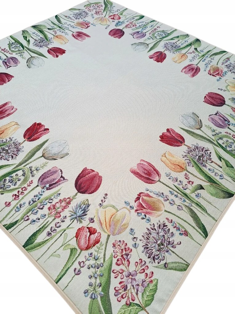 Abrosz 100x100 cm-es gobelin tulipán mintás szalvéta Különböző Mintákkal, virágokkal