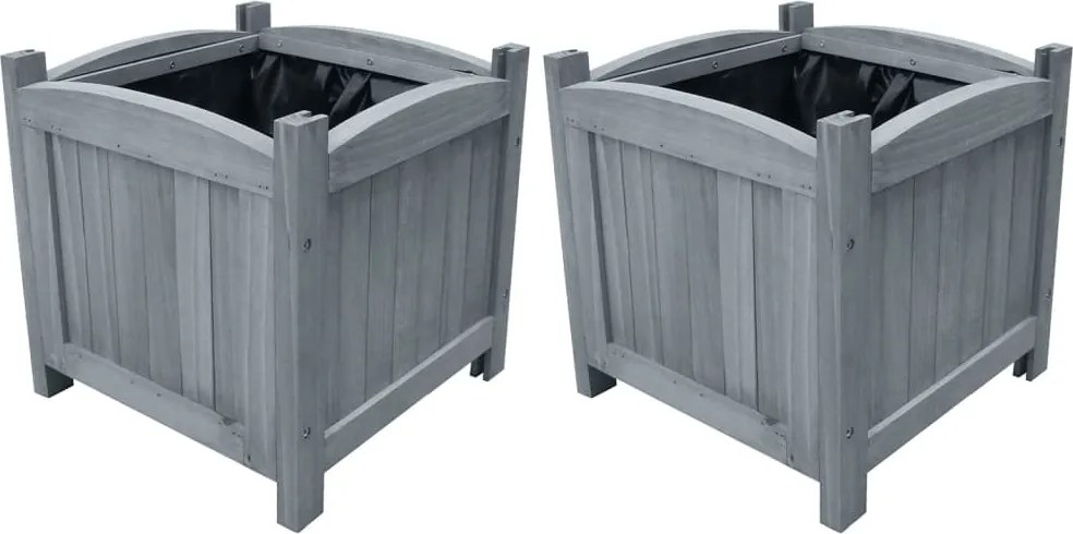 vidaXL 2 db tömör fenyőfa kerti magaságyás 30 x 30 x 30 cm