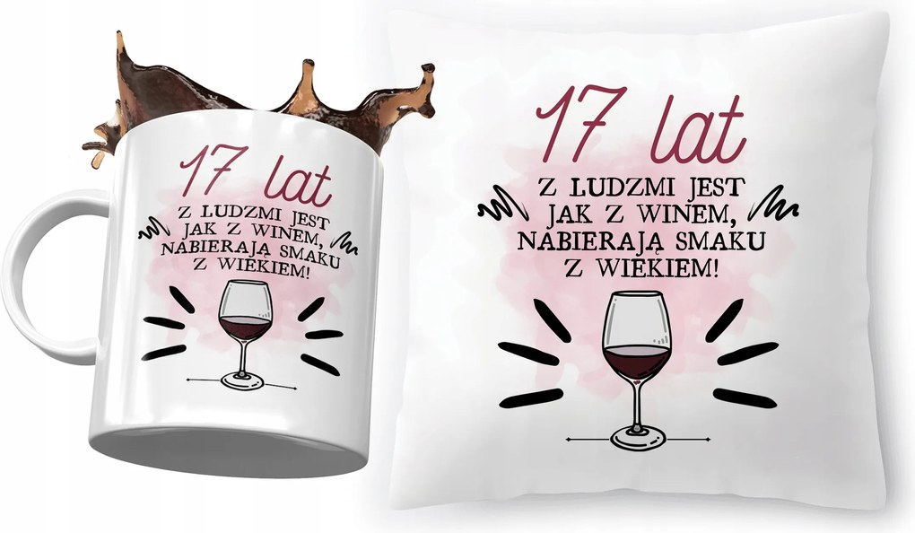 Születésnapi szett 17 17-es 17-es párna fényképes nyomott mintás bögre