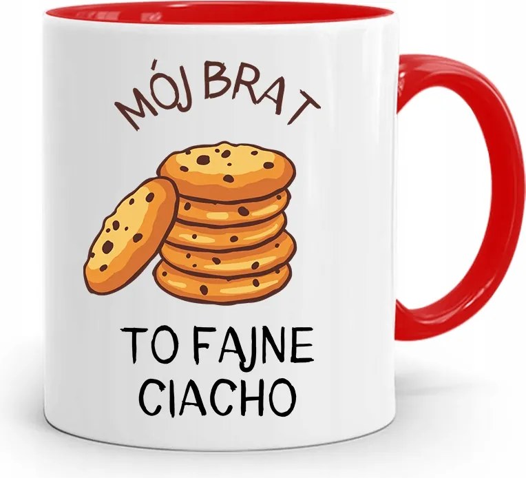 Piros Bögre Ajándék Testvérnek Hűvös Sütemény nyomott mintával