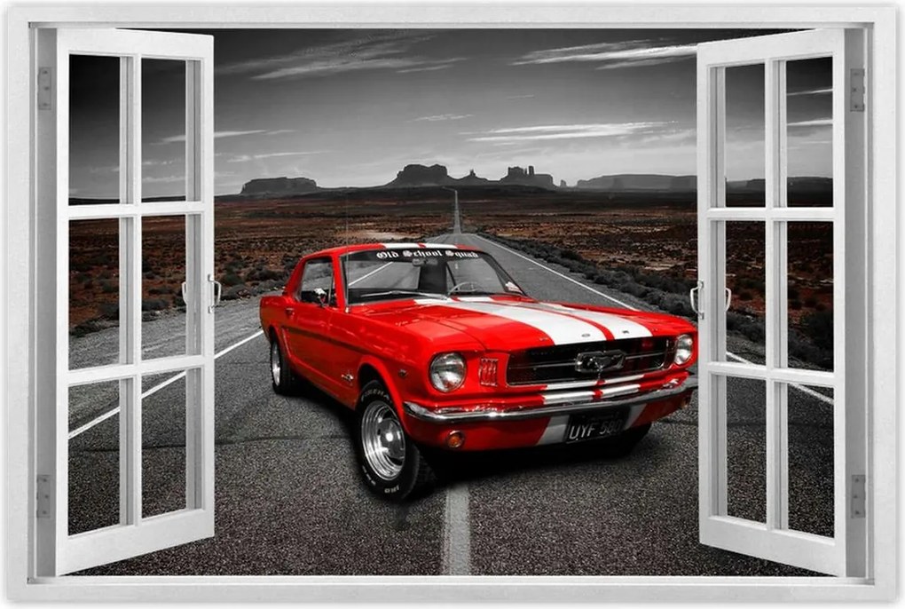 Poszter 60x40 Piros Ford Mustang