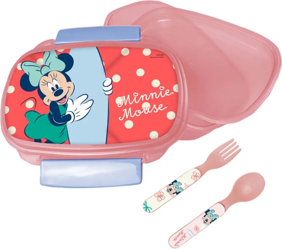 Disney Minnie Summer szendvicsdoboz + evőeszköz szett