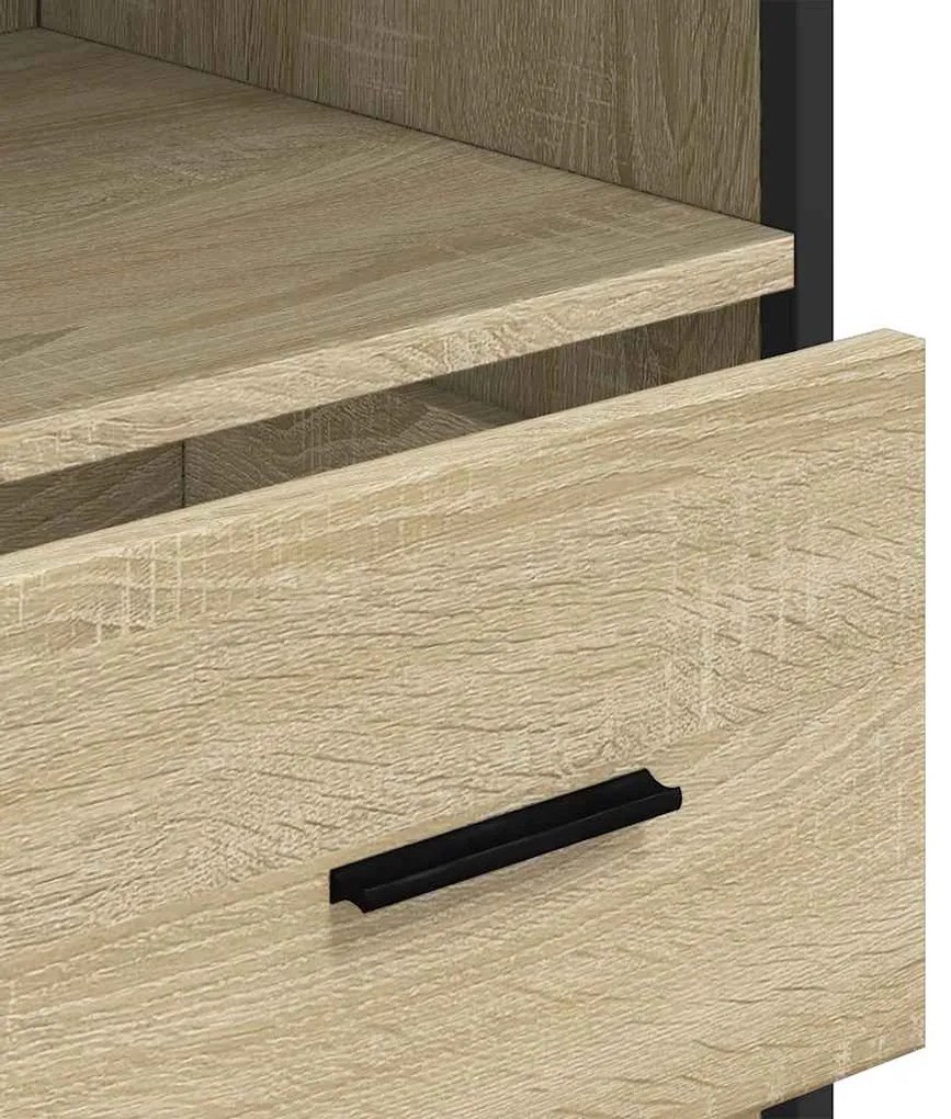 sonoma tölgy színű szerelt fa fürdőszobaszekrény 35x37,5x100 cm