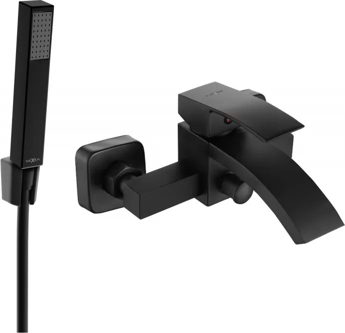 Mexen Libra R77 fürdőkád csaptelep zuhanyszettel, fekete - 74513R77-70