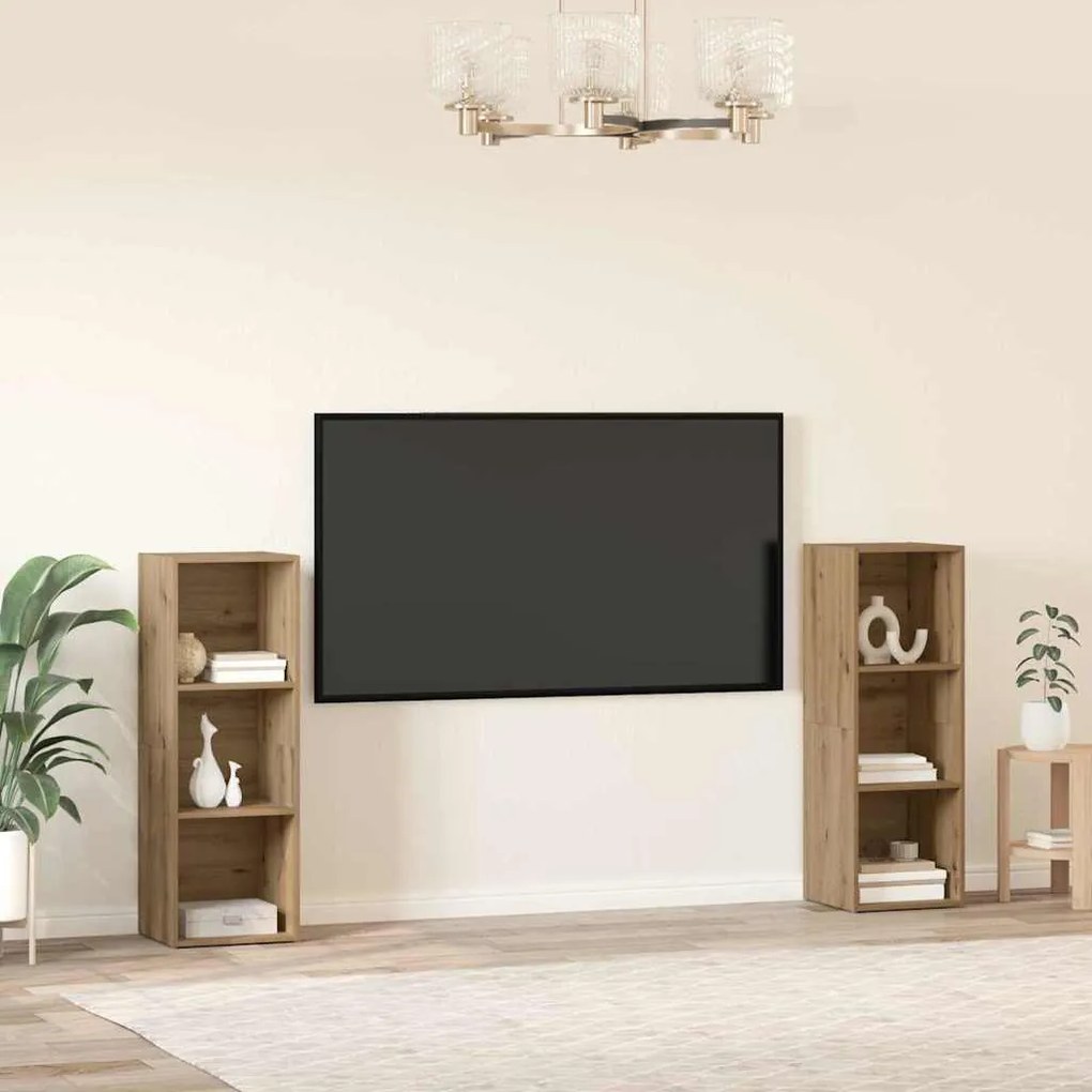 TV szekrény garnitúra 2 pcs kézműves tölgy 107 x 35 x 37 cm